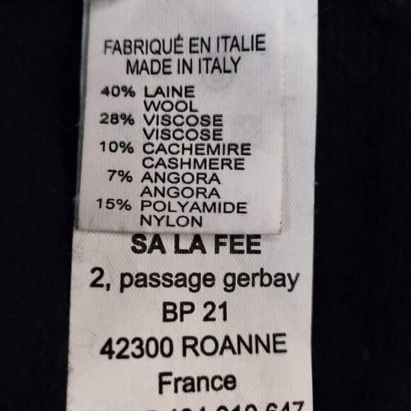 La Fee Maraboutee Womens Sz 2/M Black Wool Cashmere Blend Tie Cardigan Sweater - Picture 9 of 10